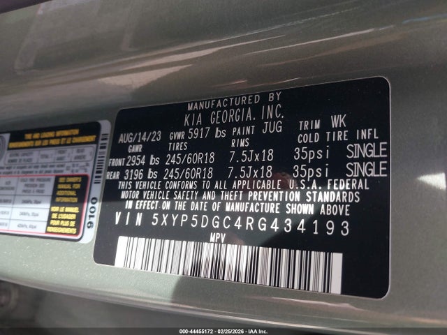 5XYP5DGC4RG434193 KIA Telluride Sx Prestige X-pro