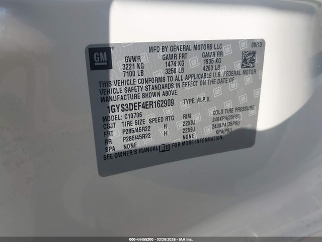 1GYS3DEF4ER162909 Cadillac Escalade Platinum