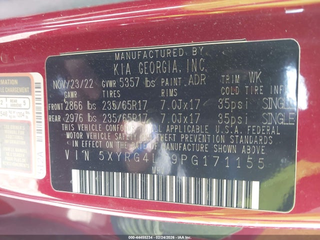 2023 KIA SORENTO 5XYRG4LC9PG171155 Photo 8