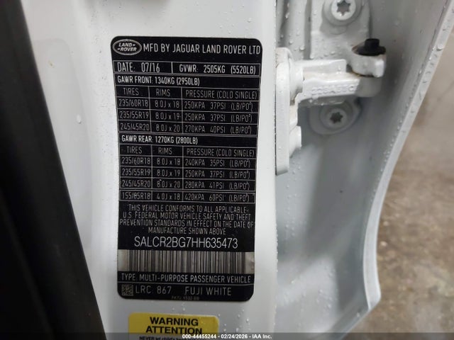 SALCR2BG7HH635473 Land Rover Discovery Sport Hse