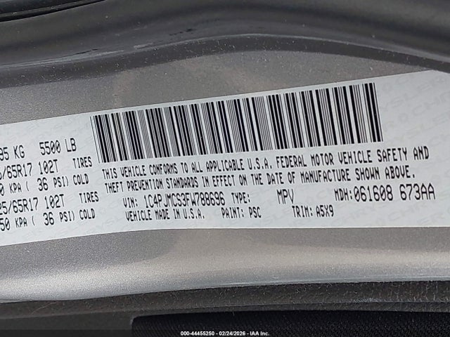 Aukcja sprzedaży 2015 Jeep Cherokee Latitude, vin: 1C4PJMCS3FW788696, numer aukcji: 44455250