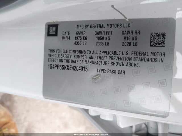 1G4PR5SKXE4204915 Buick Verano Convenience Group