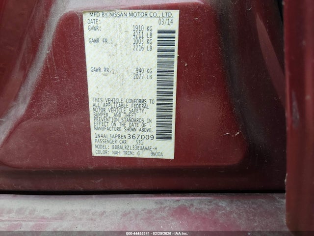 1N4AL3AP8EN367009 Nissan Altima 2.5 S