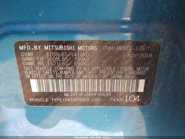 2019 MITSUBISHI MIRAGE G4 ML32F3FJ5KHF05695 Photo 8