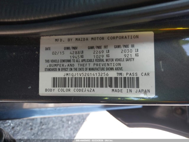 Продаж на аукціоні авто 2016 Mazda Mazda6 I Touring, vin: JM1GJ1V52G1413256, номер лоту: 44455453