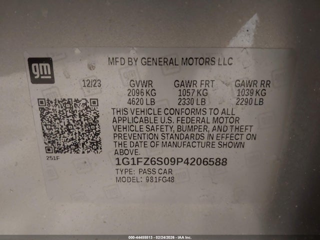 1G1FZ6S09P4206588 Chevrolet Bolt Euv Fwd Premier