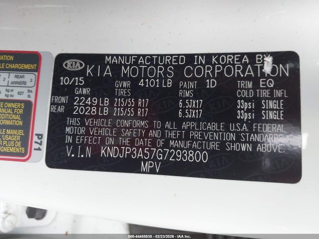 KNDJP3A57G7293800 KIA SOUL +