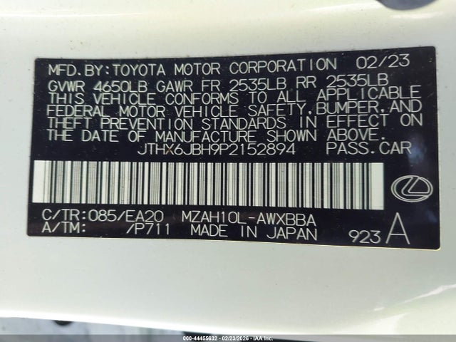2023 LEXUS UX 250H JTHX6JBH9P2152894 Photo 8