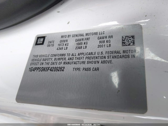 Продажа на аукционе авто 2015 Buick Verano, vin: 1G4PP5SK6F4209262, номер лота: 44455648