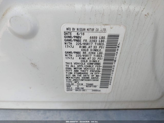 Nissan ROGUE SV 2016 JN8AT2MTXGW015886 Image 9