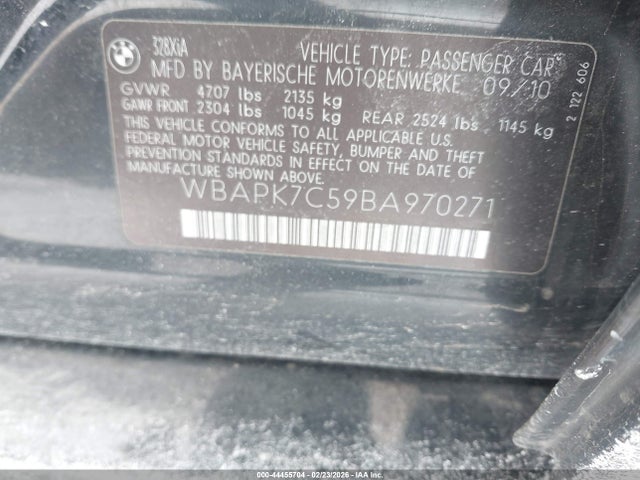 Продаж на аукціоні авто 2011 Bmw 328i Xdrive, vin: WBAPK7C59BA970271, номер лоту: 44455704