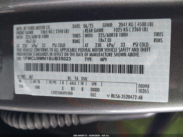 Ford Escape St-line 2025 1FMCU9MN1SUB35023 Image 9