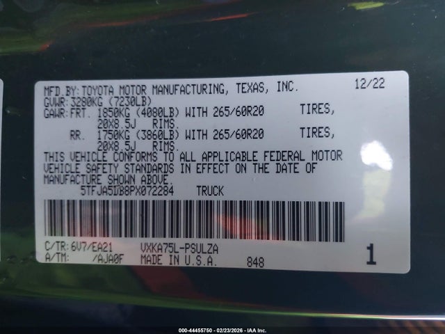 2023 TOYOTA TUNDRA 5TFJA5DB8PX072284 Photo 8