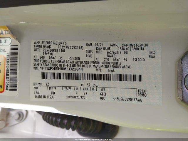 2021 FORD RANGER 1FTER4EH8MLD22844 Photo 8