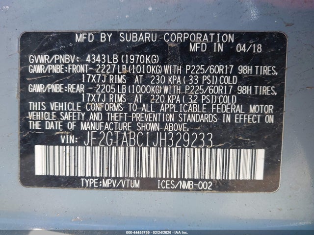 2018 SUBARU CROSSTREK JF2GTABC1JH329233 Photo 8