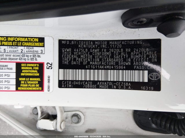 4T1G11AK4MU415964 Toyota CAMRY SE