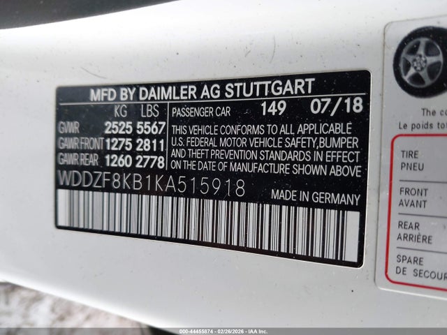 WDDZF8KB1KA515918 Mercedes-Benz Amg E 63 S 4matic