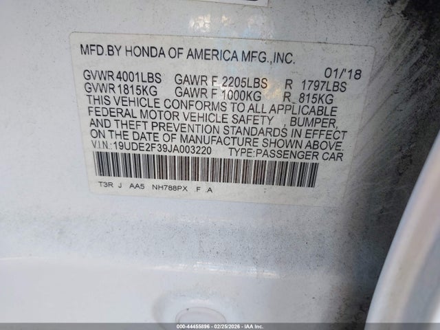 Aukcja sprzedaży 2018 Acura Ilx Acurawatch Plus Package, vin: 19UDE2F39JA003220, numer aukcji: 44455896