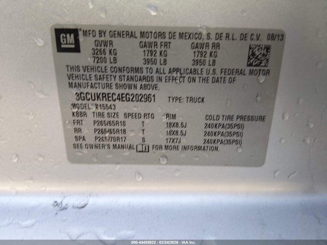 2014 CHEVROLET SILVERADO 1500 3GCUKREC4EG202961 Photo 8