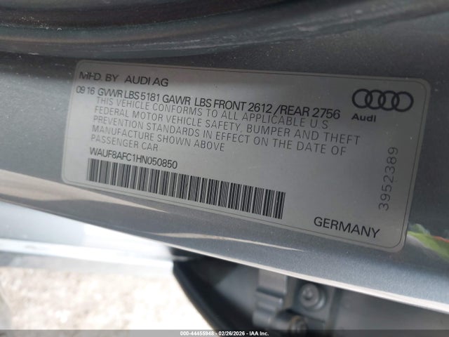 WAUF8AFC1HN050850 Audi A6 2.0t Premium