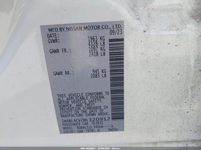 Nissan Altima Sr Fwd 2024 1N4BL4CV2RN320912 Image 9