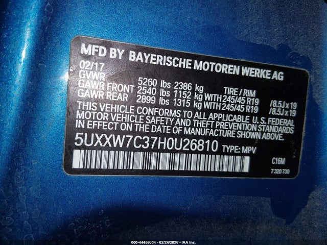 2017 BMW X4 5UXXW7C37H0U26810 Photo 8