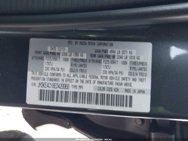 Aukcja sprzedaży 2014 Mazda Cx-5 Touring, vin: JM3KE4CY8E0429968, numer aukcji: 44456019