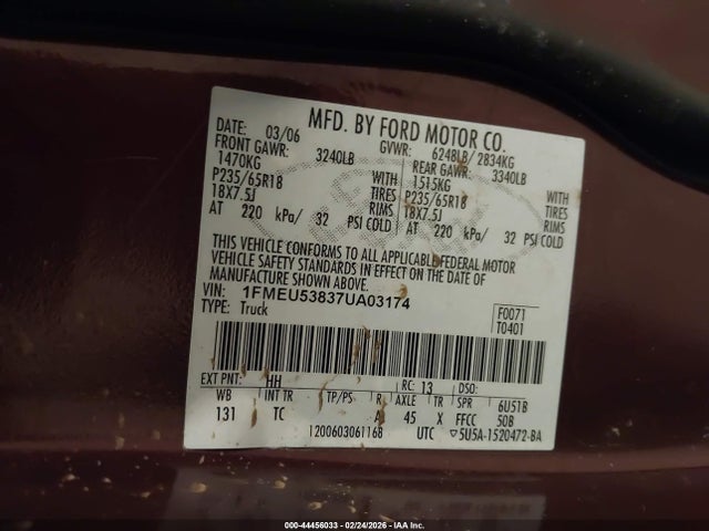 2007 FORD EXPLORER SPORT TRAC 1FMEU53837UA03174 Photo 8