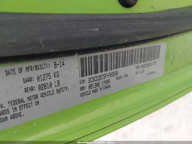 44456043 :رقم المزاد ، 2C3CDZBT5FH702658 vin ، 2015 Dodge Challenger R/t Plus مزاد بيع