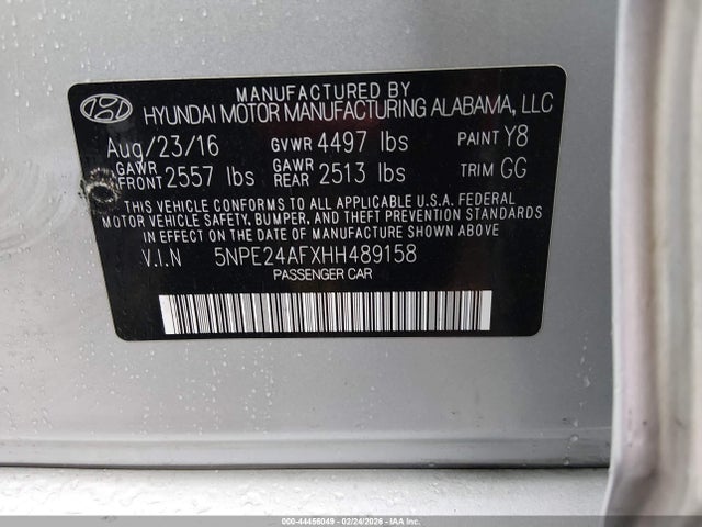Hyundai Sonata 2017 5NPE24AFXHH489158 Image 9