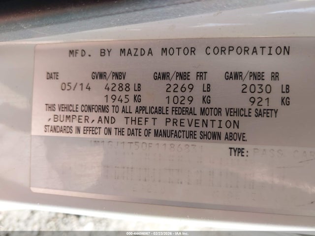 2015 MAZDA MAZDA6 JM1GJ1T50F1186831 Photo 8