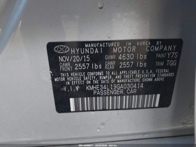 KMHE34L19GA030414 Hyundai Sonata Hybrid Limited