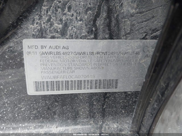 2012 AUDI A4 WAUBFAFL0CA070446 Photo 8