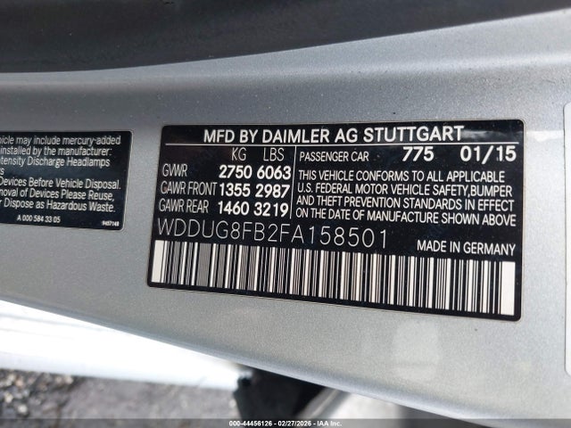 Продажа на аукционе авто 2015 Mercedes-benz S 550 4matic, vin: WDDUG8FB2FA158501, номер лота: 44456126