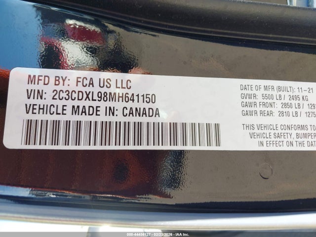 2C3CDXL98MH641150 Dodge Charger Srt Hellcat Redeye Widebody Rwd