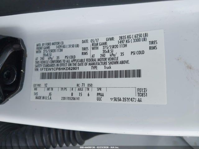 Ford F-150 Xl 2017 1FTEW1CP8HKD82801 Image 9