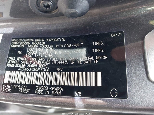 JTERU5JR3M5932106 Toyota 4runner Trd Off Road Premium