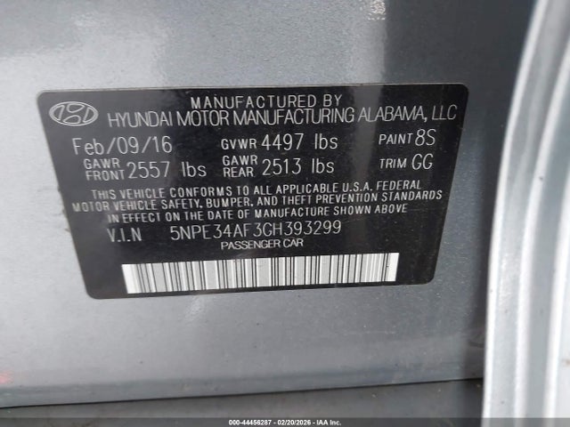 5NPE34AF3GH393299 Hyundai Sonata Sport