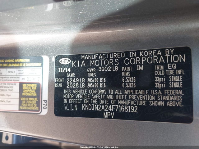 2015 KIA SOUL KNDJN2A24F7168192 Photo 8