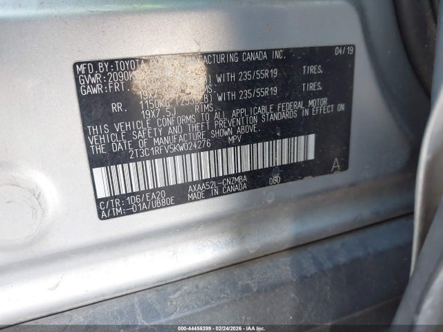 Toyota Rav4 Xle Premium 2019 2T3C1RFV5KW024276 Image 9