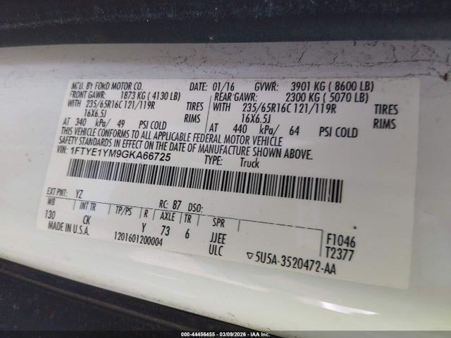 1FTYE1YM9GKA66725 Ford Transit-150