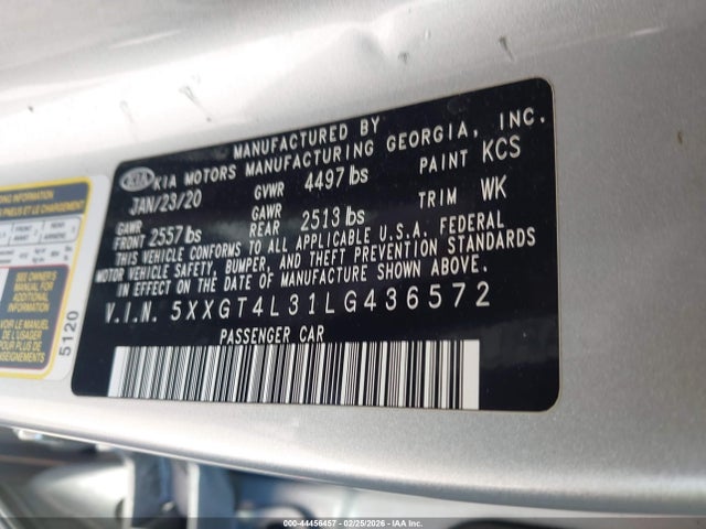 5XXGT4L31LG436572 KIA Optima Lx