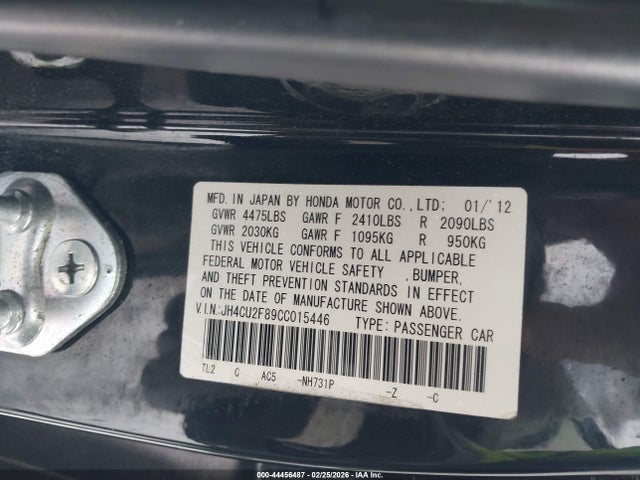 Продаж на аукціоні авто 2012 Acura Tsx 2.4, vin: JH4CU2F89CC015446, номер лоту: 44456487