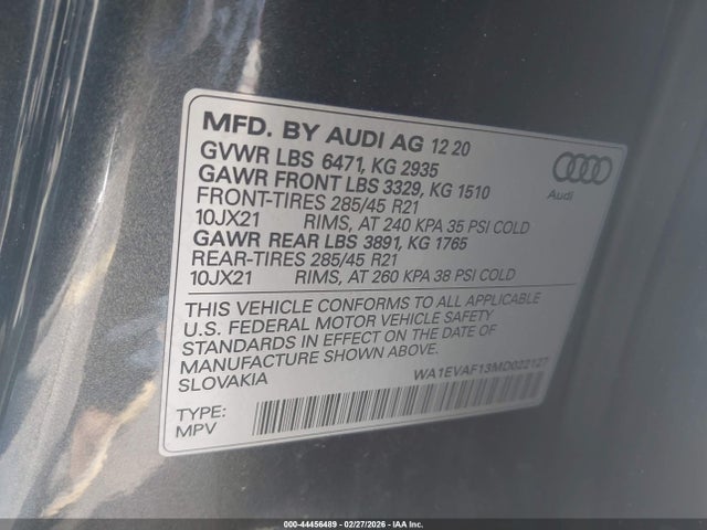2021 AUDI Q8 WA1EVAF13MD022127 Photo 8