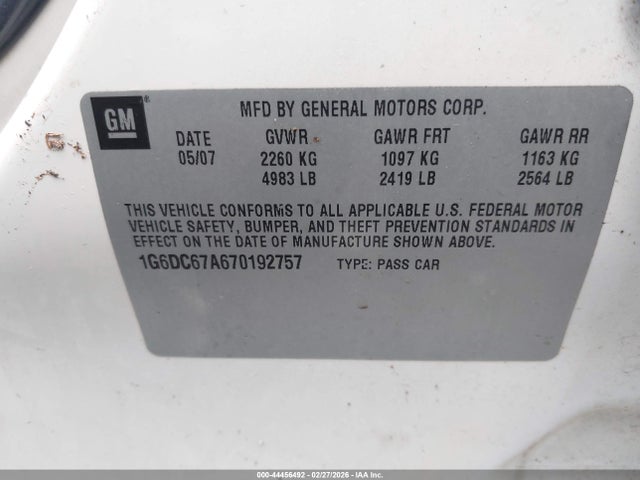 2007 CADILLAC STS 1G6DC67A670192757 Photo 8