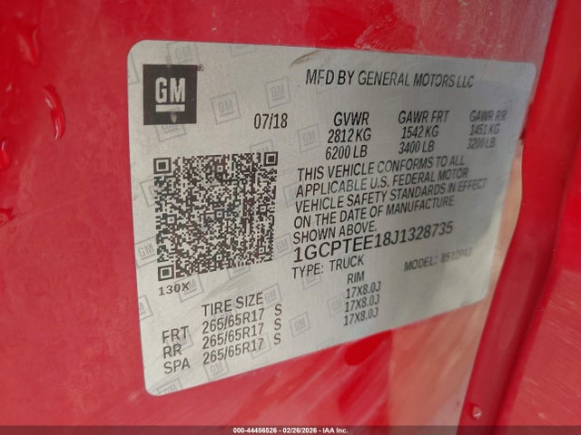 2018 CHEVROLET COLORADO 1GCPTEE18J1328735 Photo 8