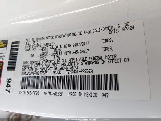 Toyota Tacoma Sr5 2024 3TMLB5JN6RM037028 Image 9