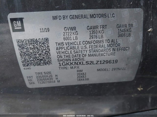 Продаж на аукціоні авто 2020 Gmc Acadia Awd Denali, vin: 1GKKNXLS2LZ129619, номер лоту: 44456540