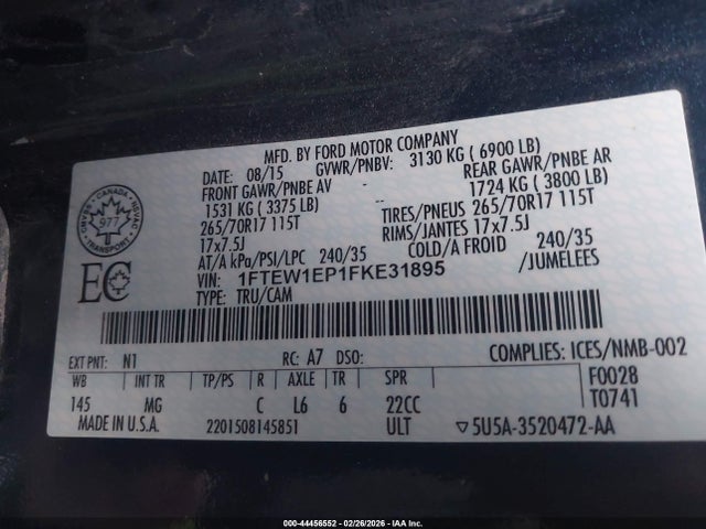 Ford F-150 Xlt 2015 1FTEW1EP1FKE31895 Image 9
