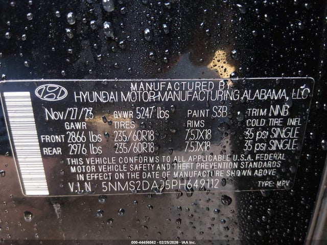 2023 HYUNDAI SANTA FE 5NMS2DAJ5PH649112 Photo 8